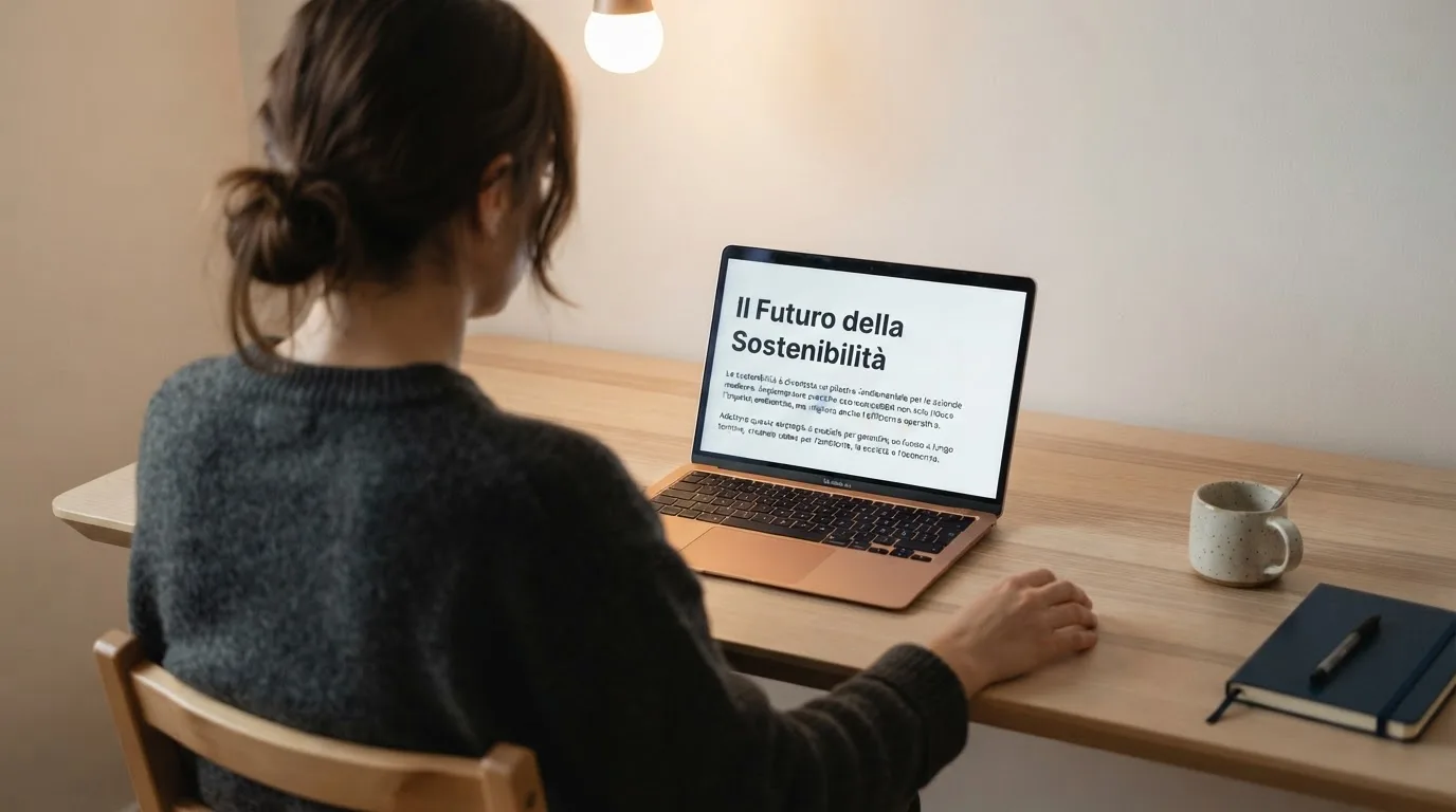 Persona davanti a un portatile che legge una pagina informativa sul gioco online in Italia — casino deposito minimo 1, 5, 10 e 20 euro